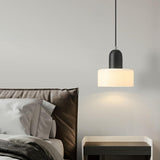 Modern Chic Opalescent Glass Dome Pendant Light Image - 2