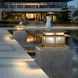 Modern Chic Solar Square Metal Outdoor LED Pillar Lamp Image - 4