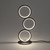 Modern Chic Triple Circle LED Metal Frame Table Lamp Image - 10