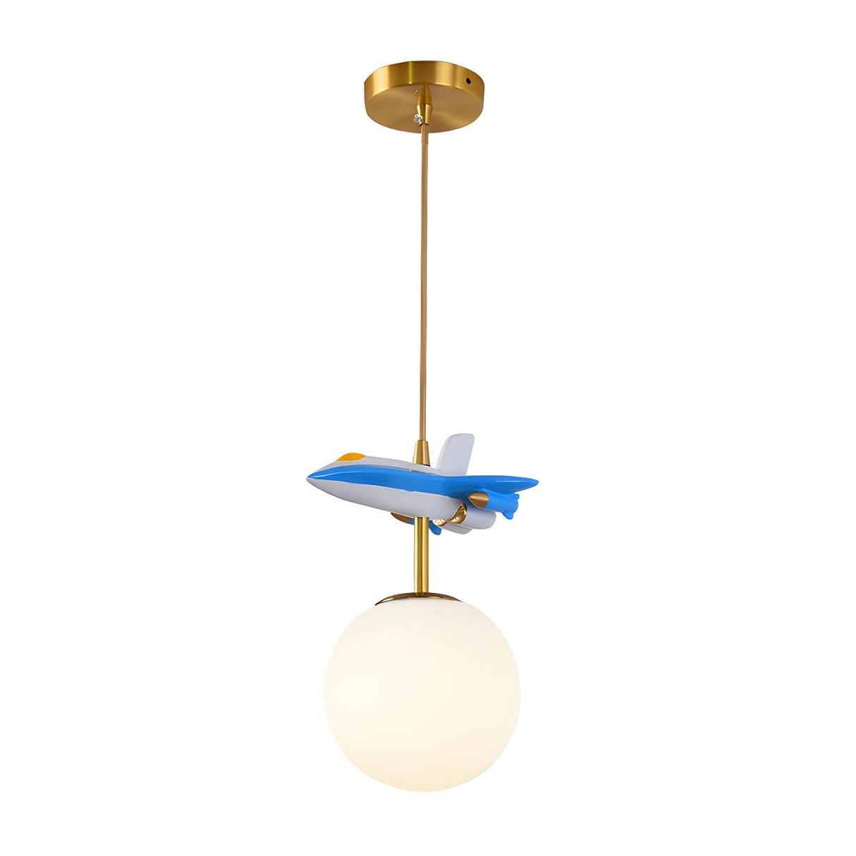 Modern Children Room Airplane Globe Pendant Light Image - 3