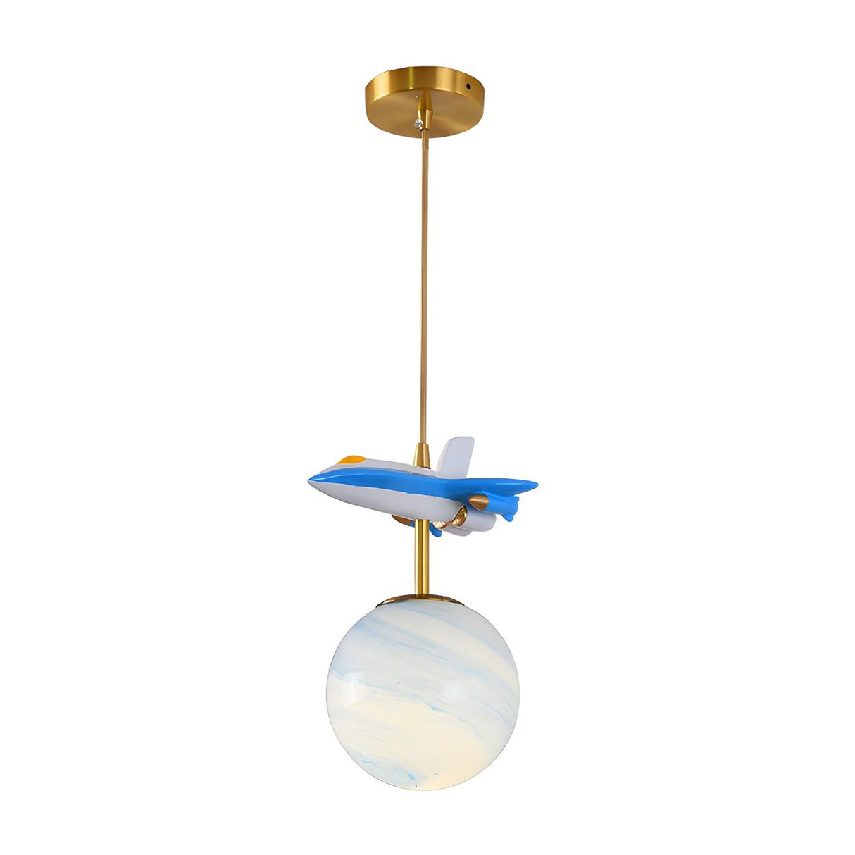 Modern Children Room Airplane Globe Pendant Light Image - 6