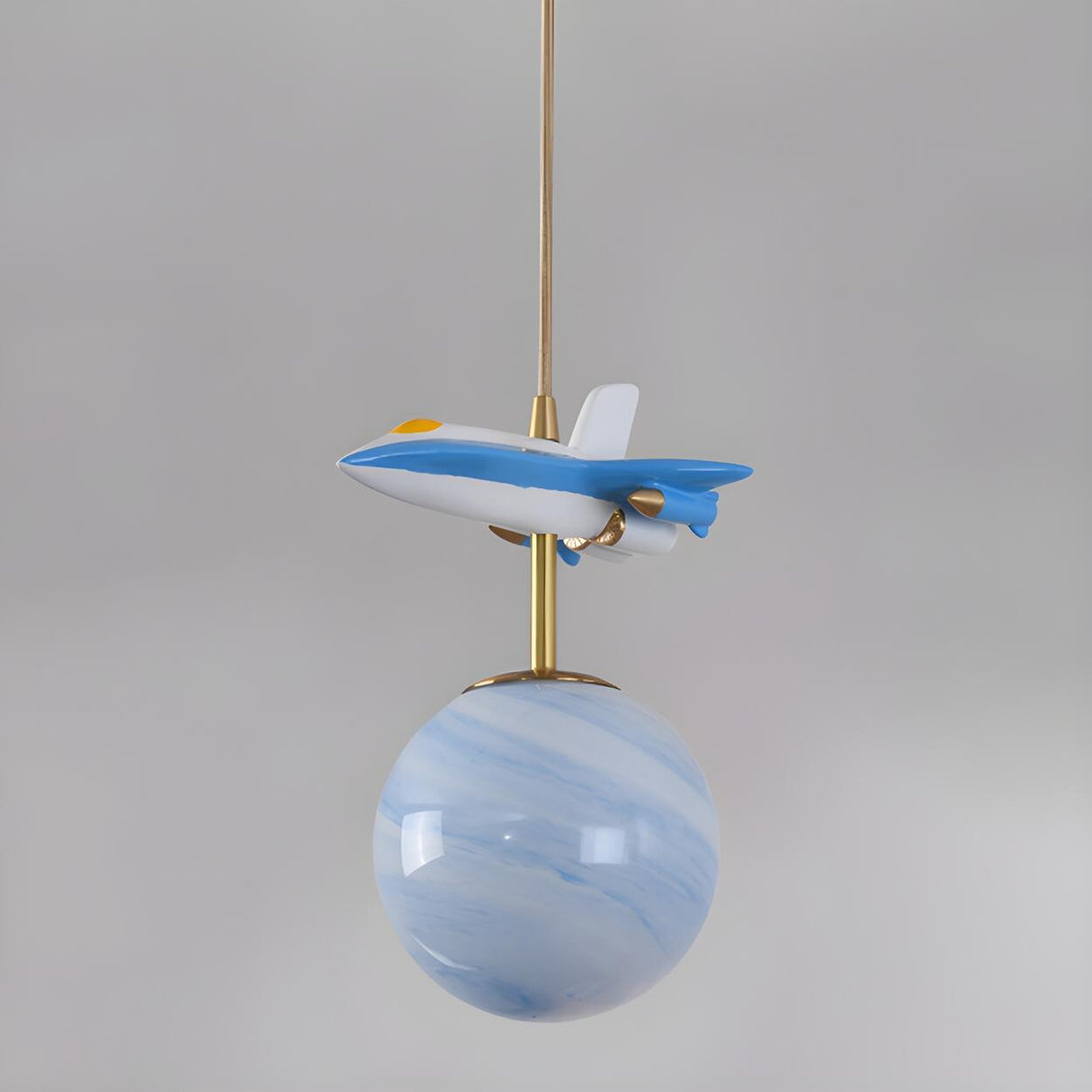 Modern Children Room Airplane Globe Pendant Light Image - 7