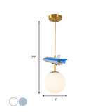 Modern Children Room Airplane Globe Pendant Light #size