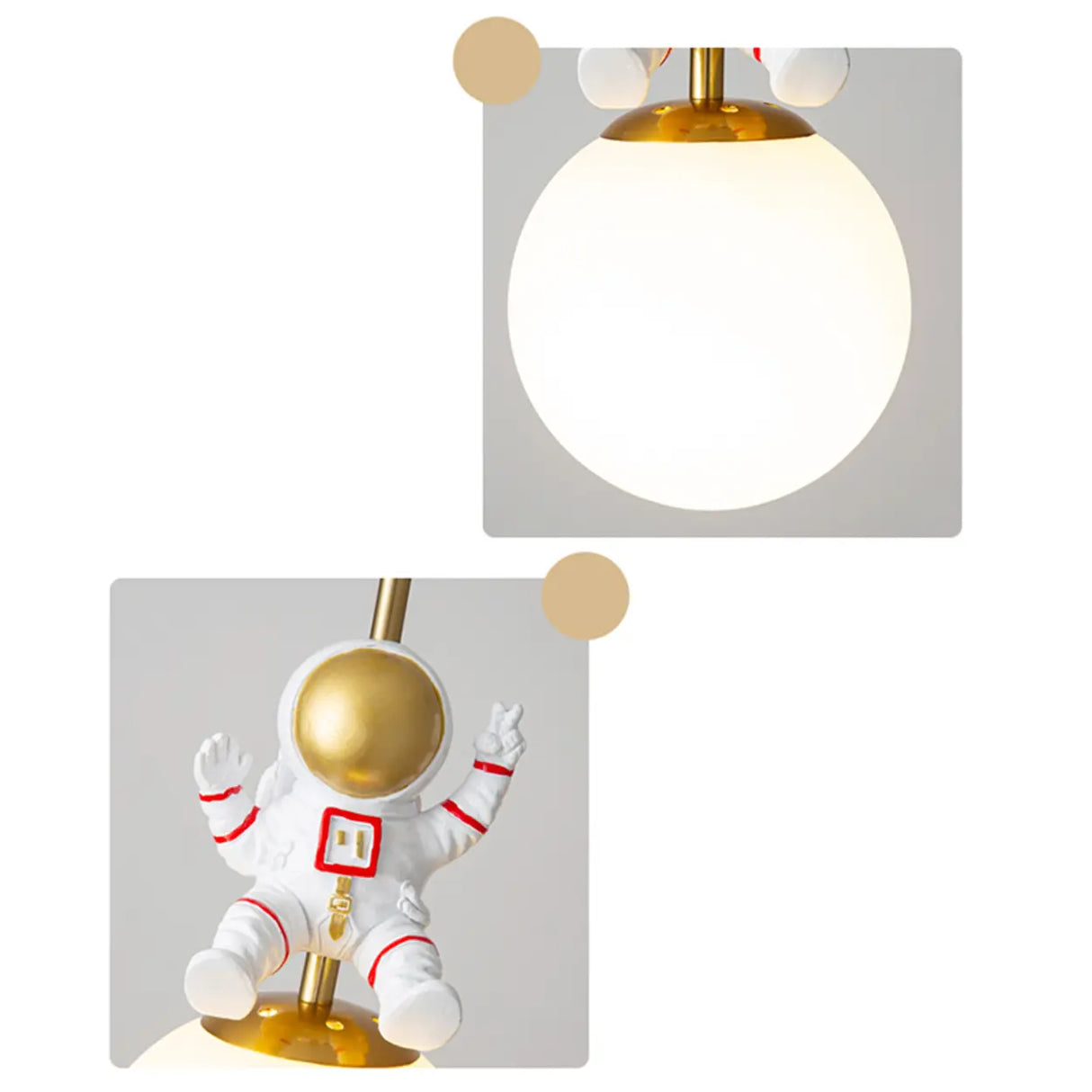 Modern Children Room Astronaut Planet Pendant Light Image - 14