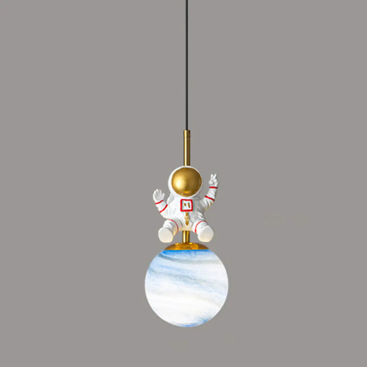 Modern Children Room Astronaut Planet Pendant Light Image - 2