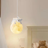 Modern Children Room Astronaut Planet Pendant Light Image - 3