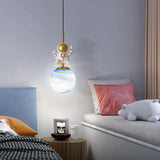 Modern Children Room Astronaut Planet Pendant Light Image - 5