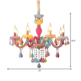 Modern Children Room Colorful Crystal Candle Chandelier #size