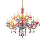 Modern Children Room Colorful Crystal Candle Chandelier Image - 9