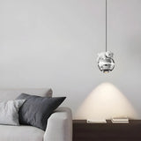 Modern Children Room White Bear Metal Globe Pendant Light Image - 10