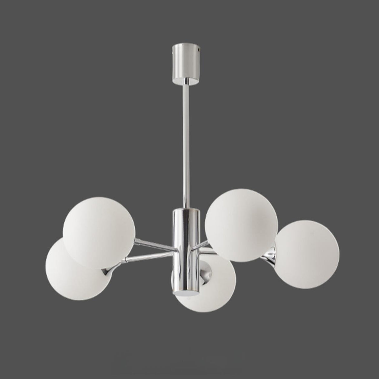 Modern Chrome 8-Light Globe Chandelier Adjustable Height Image - 16