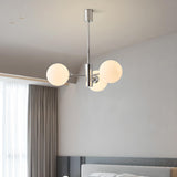 Modern Chrome 8-Light Globe Chandelier Adjustable Height Image - 4