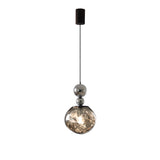 Modern Chrome Ball Glass Pendant Light Flexible Length Image - 13