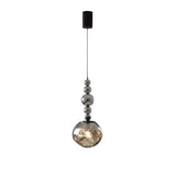 Modern Chrome Ball Glass Pendant Light Flexible Length Image - 15