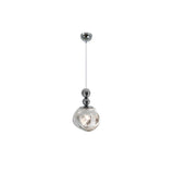 Modern Chrome Ball Glass Pendant Light Flexible Length Image - 2