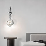 Modern Chrome Ball Glass Pendant Light Flexible Length Image - 6