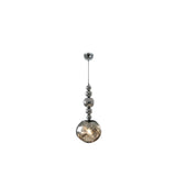 Modern Chrome Ball Glass Pendant Light Flexible Length Image - 7