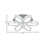 Modern Chrome Blossom Crystal LED Flush Mount Light Image - 4