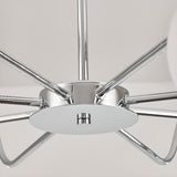 Modern Chrome Chandelier White Glass Adjustable Height Image - 14