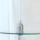 Modern Chrome Clear Glass Disc Circular Pendant Light Image - 7