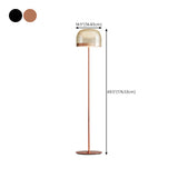 Modern Chrome Clear Glass Dome LED Bulb Floor Lamp Image - 13