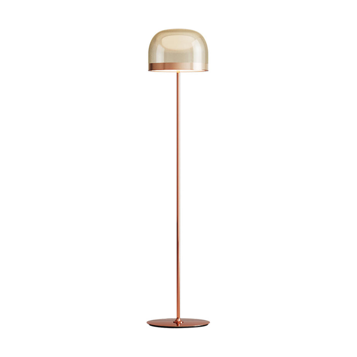 Modern Chrome Clear Glass Dome LED Bulb Floor Lamp Image - 5