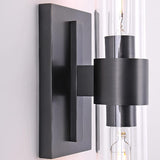 Modern Chrome Clear Glass Tube Bathroom Wall Sconce Image - 11