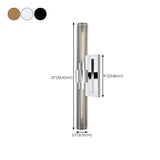 Modern Chrome Clear Glass Tube Bathroom Wall Sconce #size