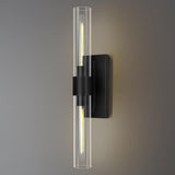 Modern Chrome Clear Glass Tube Bathroom Wall Sconce Image - 6