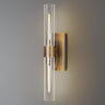 Modern Chrome Clear Glass Tube Bathroom Wall Sconce Image - 7