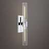 Modern Chrome Clear Glass Tube Bathroom Wall Sconce Image - 8