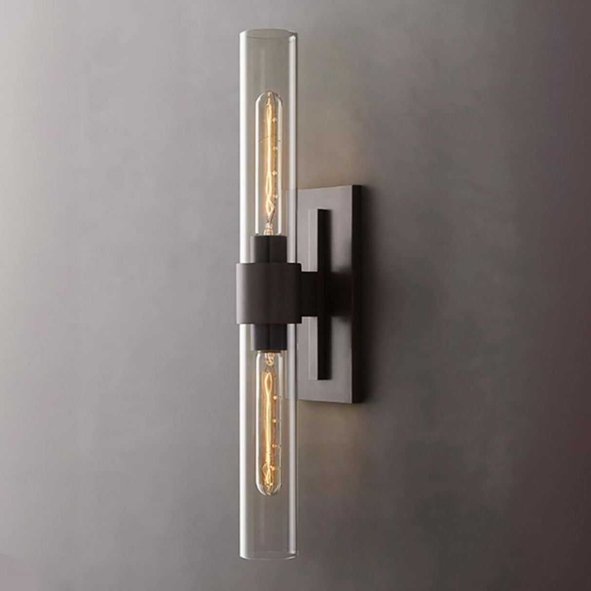 Modern Chrome Clear Glass Tube Wall Sconce Light Image - 7