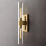 Modern Chrome Clear Glass Tube Wall Sconce Light Image - 8