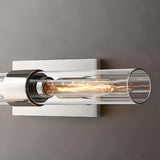 Modern Chrome Clear Glass Tube Wall Sconce Light Image - 9