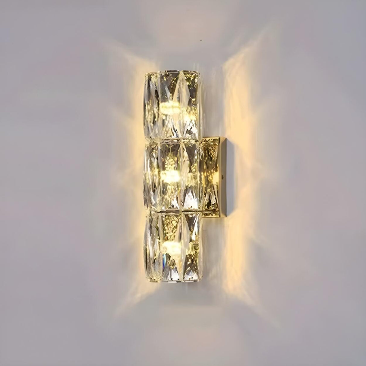 Modern Chrome Crystal Wall Sconce Light Fixture Image - 11