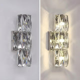 Modern Chrome Crystal Wall Sconce Light Fixture Image - 14