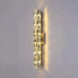 Modern Chrome Crystal Wall Sconce Light Fixture Image - 15