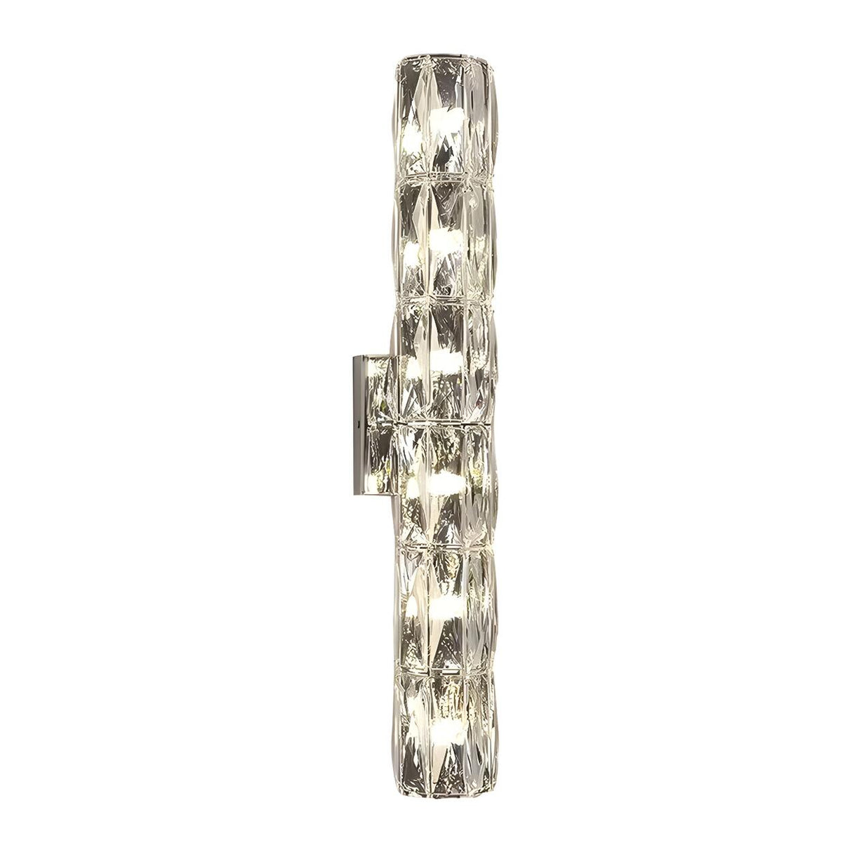 Modern Chrome Crystal Wall Sconce Light Fixture Image - 16