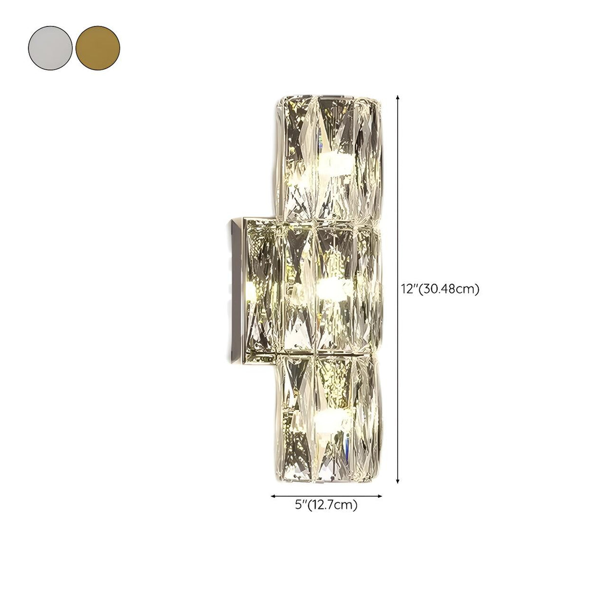 Modern Chrome Crystal Wall Sconce Light Fixture Image - 20