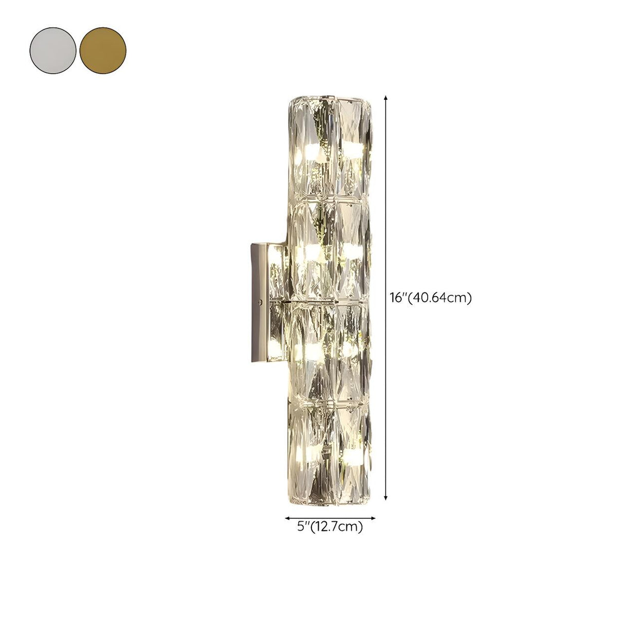 Modern Chrome Crystal Wall Sconce Light Fixture Image - 21