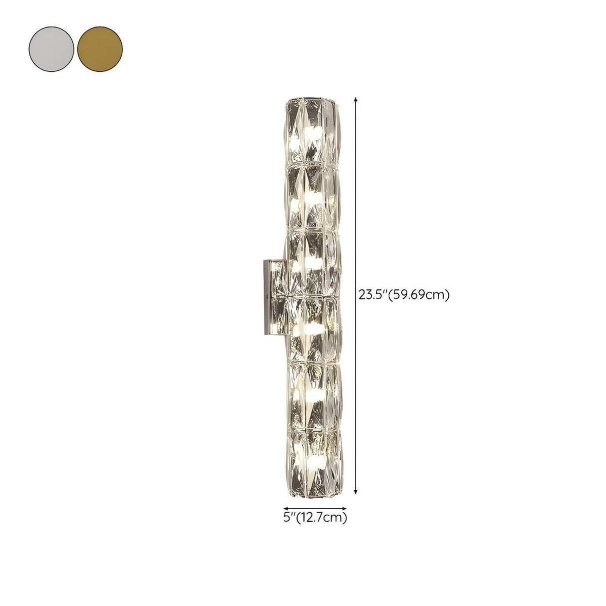 Modern Chrome Crystal Wall Sconce Light Fixture Image - 22