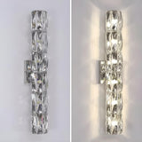 Modern Chrome Crystal Wall Sconce Light Fixture Image - 6