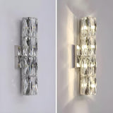 Modern Chrome Crystal Wall Sconce Light Fixture Image - 8