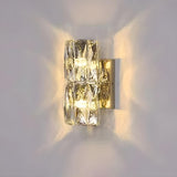 Modern Chrome Crystal Wall Sconce Light Fixture Image - 9