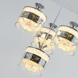 Modern Chrome Cylinder Clear Glass Pendant Light Image - 13