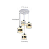 Modern Chrome Cylinder Clear Glass Pendant Light Image - 19