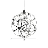 Modern Chrome Firework Sphere LED Pendant Chandelier Image - 6