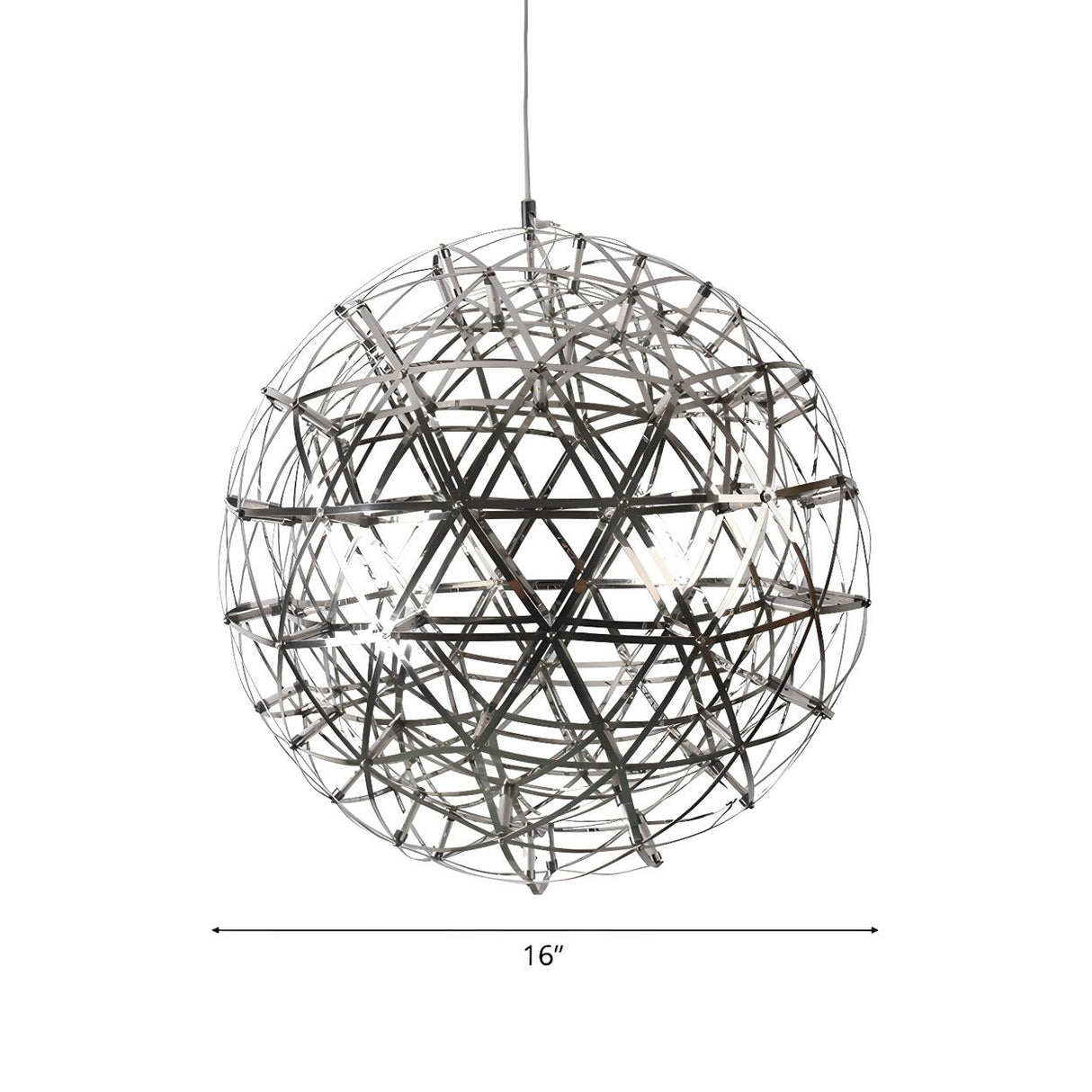 Modern Chrome Firework Sphere LED Pendant Chandelier Image - 8