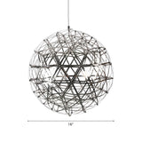 Modern Chrome Firework Sphere LED Pendant Chandelier Image - 8