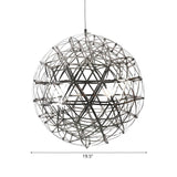 Modern Chrome Firework Sphere LED Pendant Chandelier Image - 9